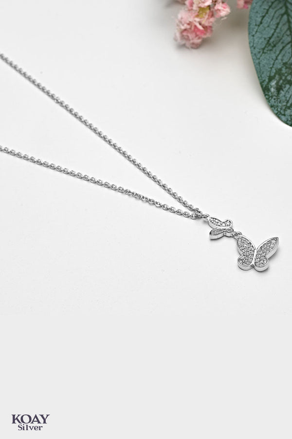 Zircon Two Butterfly Necklace