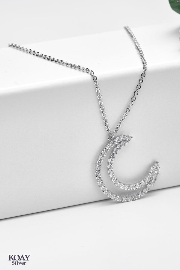 Zircon Crescent (02) Necklace