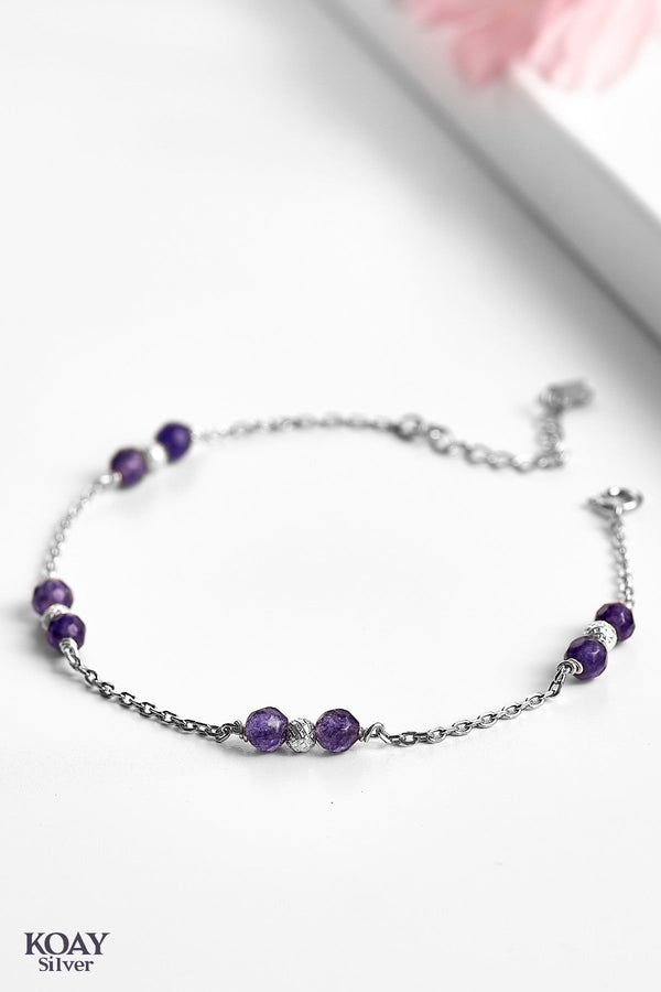 Balls and Purple Stones Bracelet