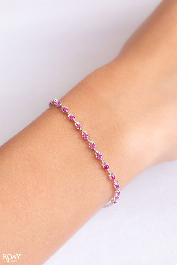Zircon Bracelet (010-Hot Pink)