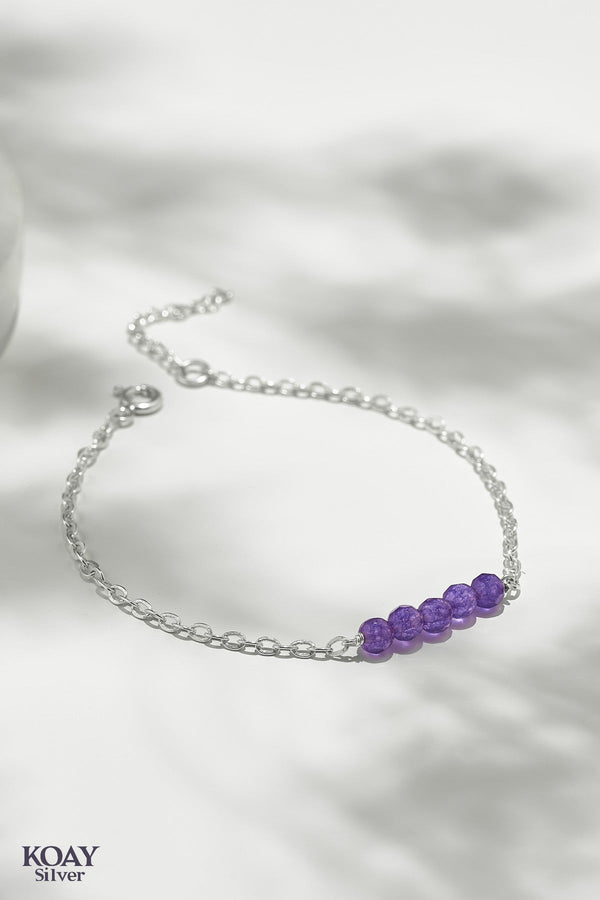 Five Purple Stones Bracelet