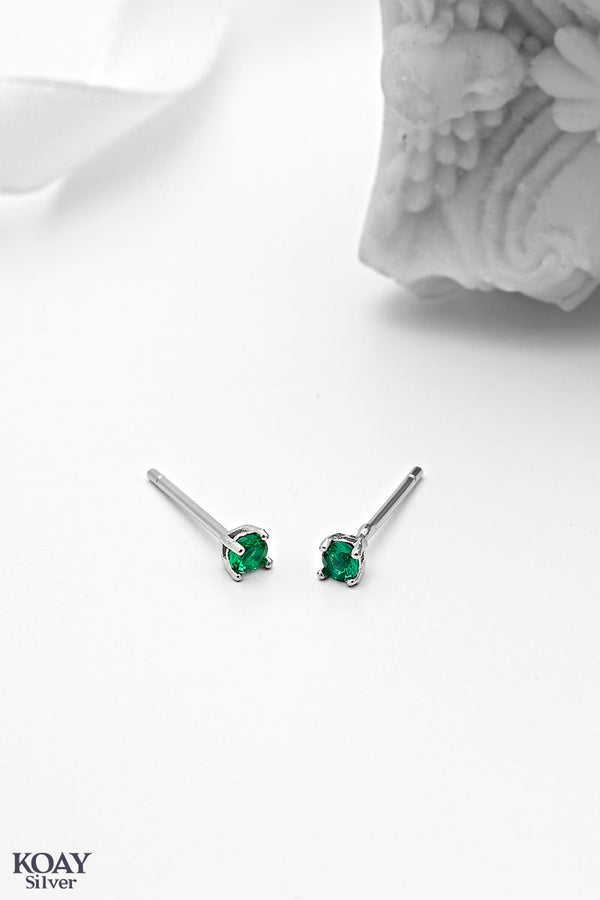 Tiny Green Zircon Earring