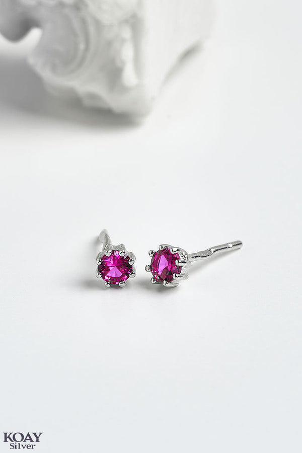 Zircon Earring (031) Hot Pink