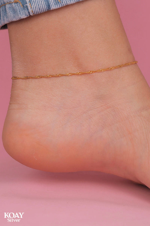 Twist Chain Anklet (A/GP)