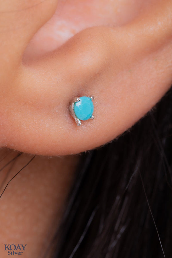 Tiny Turquoise Zircon Earring