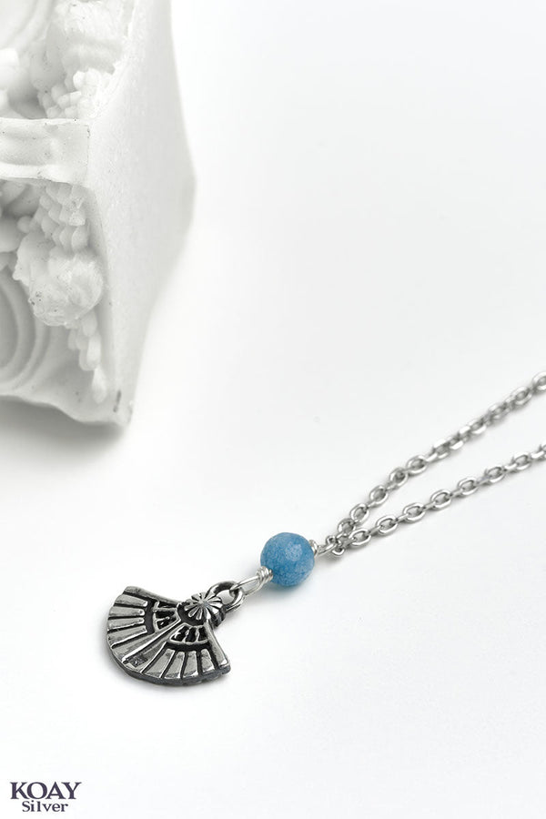 Lotus Italian Necklace (Blue)