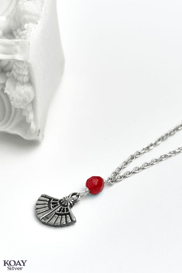 Lotus Italian Necklace (Red)