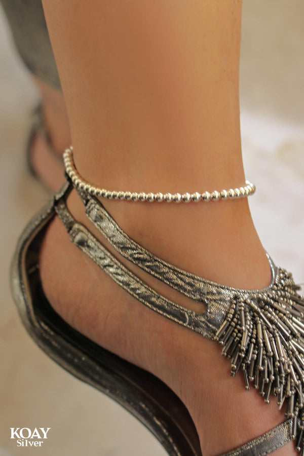 Silver Balls Anklet